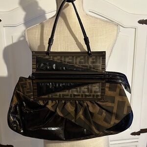 Fendi Black and Brown Shoulder Bag